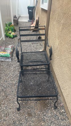 Wrought Iron Glider with ottoman