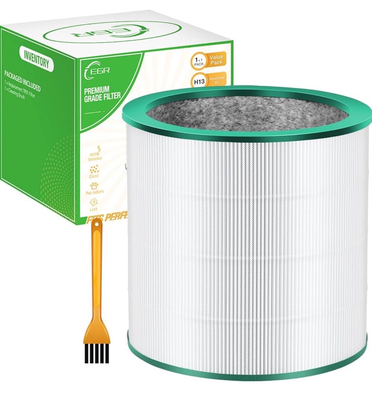 EGR 360° HEPA Filter Replacement for Dyson Pure Cool Link TP01, TP02, TP03, AM11, BP01 Tower Air Purifier & Fan, Compare to Part # 968126-03