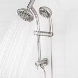 Glasier Bay Raincan 6 -Spray Round Shower Head with Adjustable Heads in Brushed Nickel