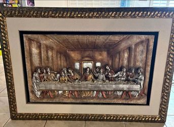 The last supper engraved