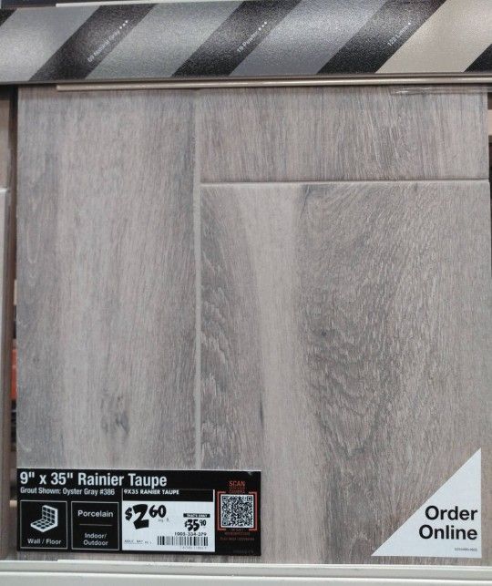 Rainier Taupe Porcelain Floor Tile. (See Description)