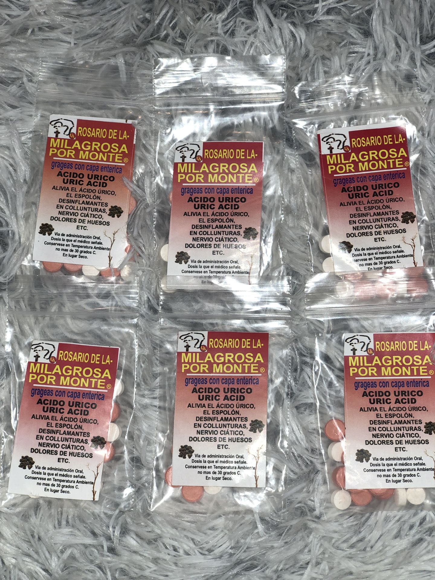 Rosario de la mi milagrosa pastillas para los huesos y el ácido urico