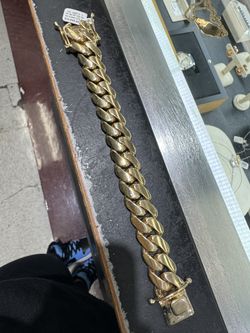 14k 257.2 Gram Cuban Bracelet 8.5” 19mm