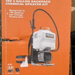 RIDGID 18-Volt Cordless Battery 4 Gal. Backpack Chemical Sprayer with 2.0 Battery and Charger
