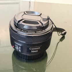 Canon EF 50mm f/1.8 STM Lens With Caps 