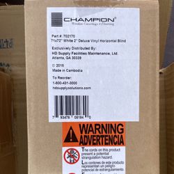 NEW White Champion 2 In. Vinyl 71 In. X 72 In. Room Darkening Blinds