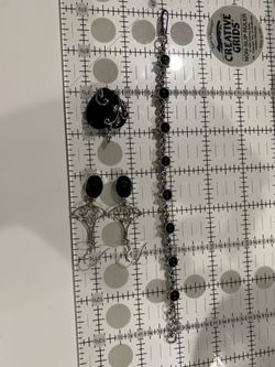 Sterling Onyx Lot Jewelry 