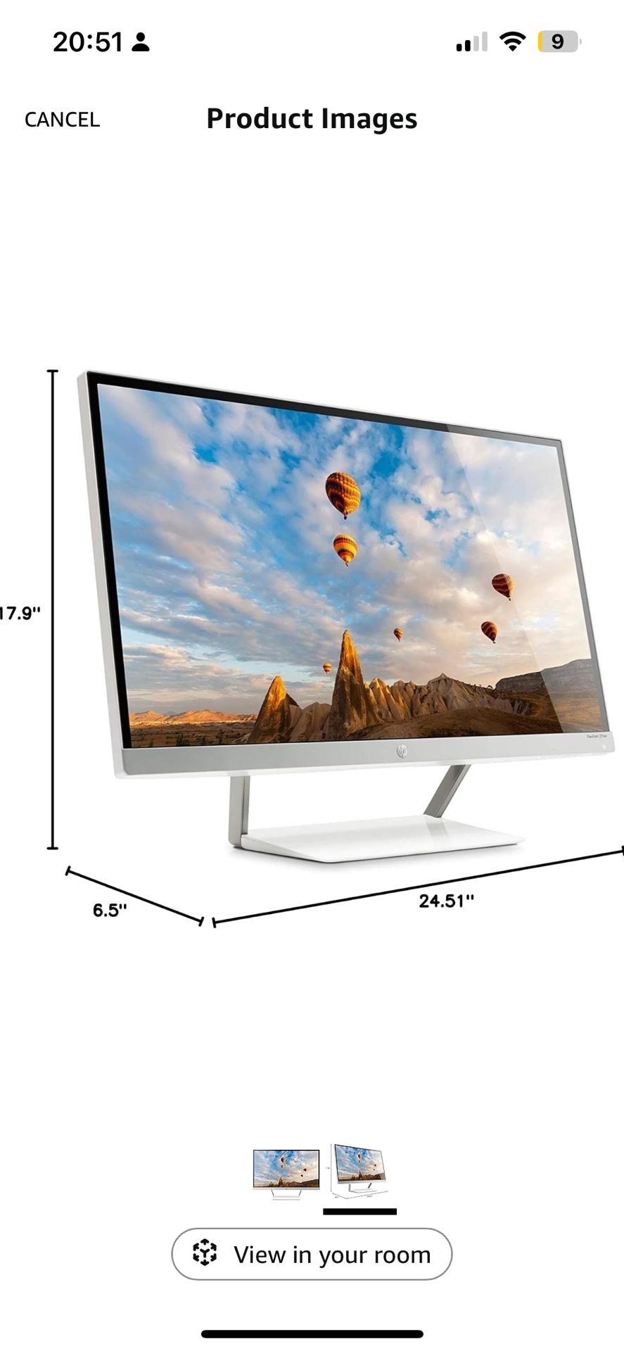 27” HP Pavilion HD Monitor