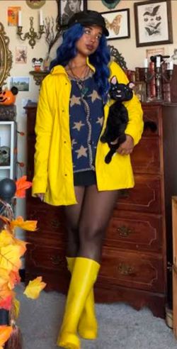 Full Coraline Womens Costume with Cardigan Size: Small