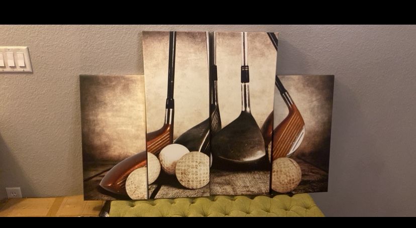 Golf Clubs Canvas Wall Art
