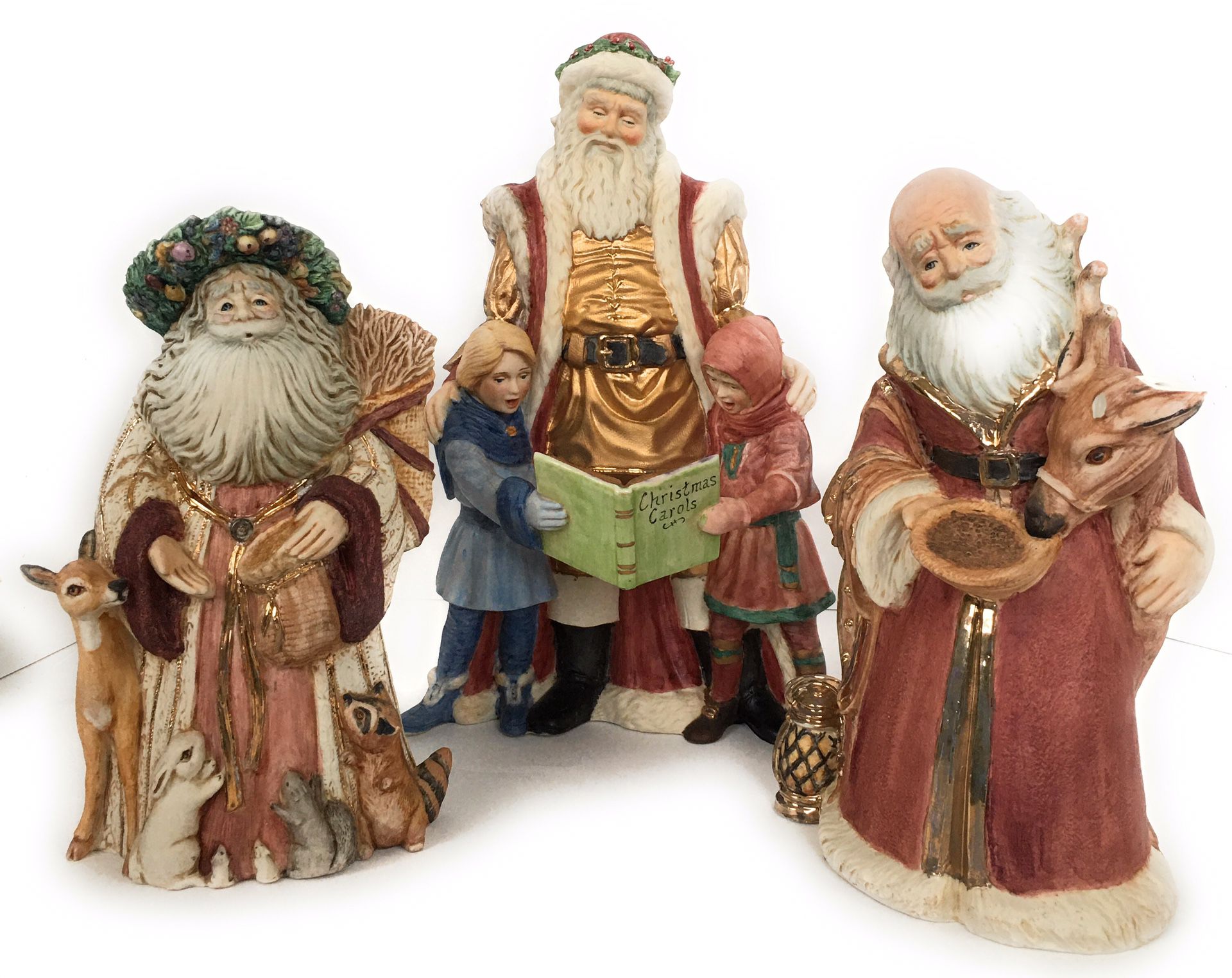 Vintage Santa clause, set of 3, ceramic