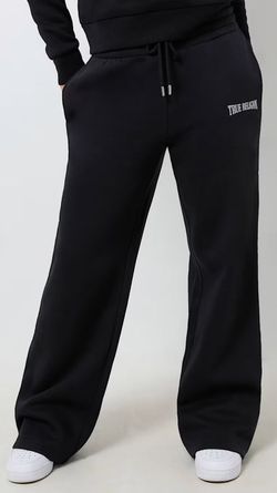 New women's True Religion Black Wide-Leg Sweatpants size large