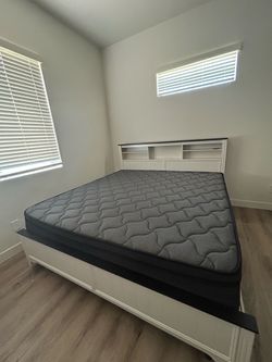 King Size Bed Frame + Mattress + Matching Dresser