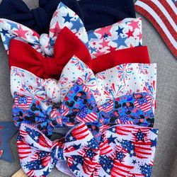 4th Of July Bows And Headwraps Available For Pick Up And Shipping Follow Me On Instagram For More Pictures And Prints 