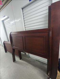 Sleigh wooden bedframe