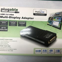 Plugable USB 2.0 to DVI/VGA/HDMI Video Graphics Adapter for Multiple Monitors