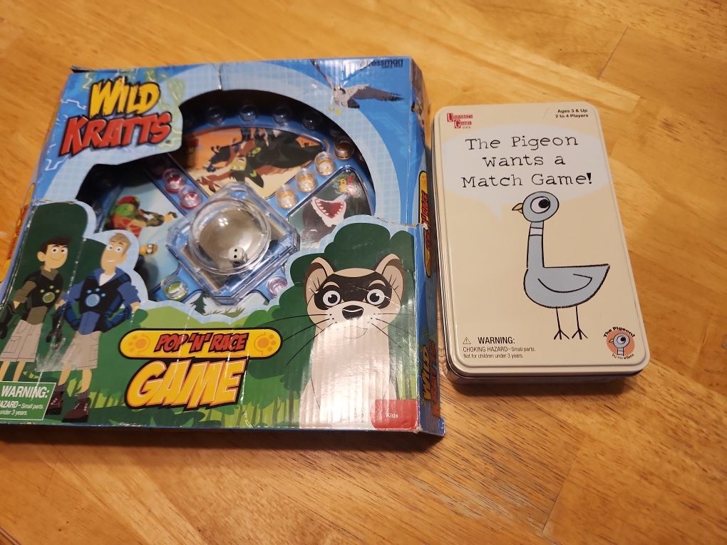 Wild Kratts Game (Like Trouble) and/or Pigeon Memory Game