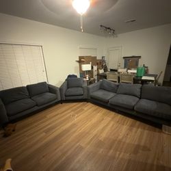 Gray Contemporary Living Room Set