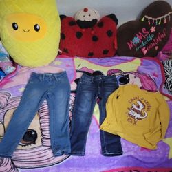 Girls size 4/5 jeans and long sleeved shirt 