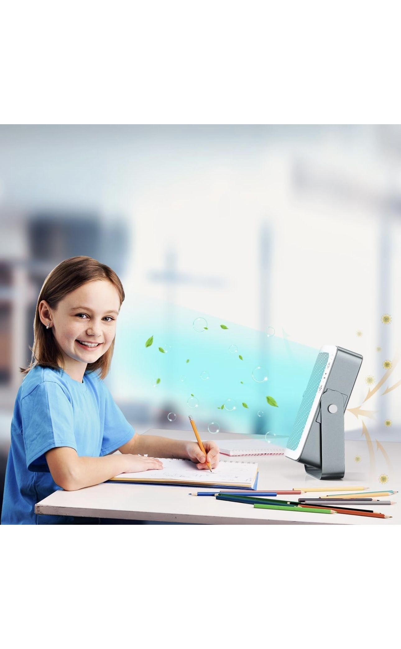 4Lite Personal Laminar Air Purifier: New type of air purifier. Blow laminar, filtrated air stream directly to the face for breathing. Battery built-in