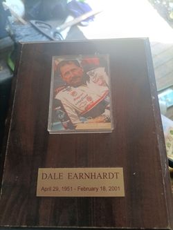 Dale Earnhardt rare card on wood plaque