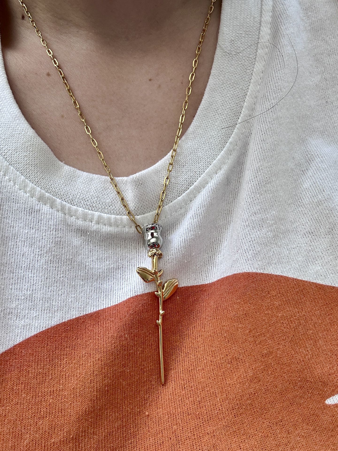 New Unisex Women Men Ambush Designer Rose Pendant Chain Necklace 