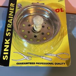 Strainer with Adjustable Post, 3.3 in Dia, For: 3-1/2 to 4 in Dia Sink Basket