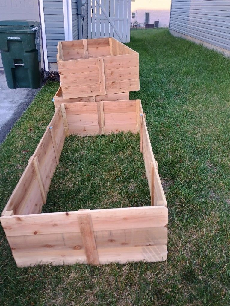 Cedar Raised Garden Beds Planters Driveway-Drop Off