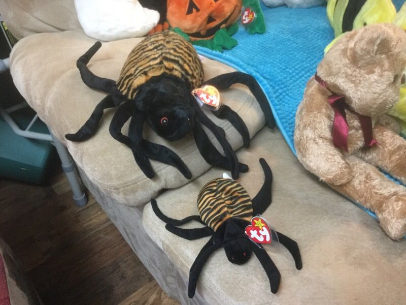TY beanie baby and buddy spiders