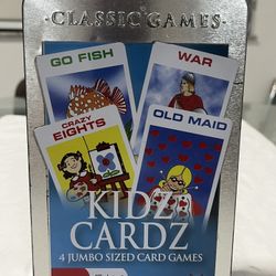 Classic Games Kids Cards In A Tin 4 Jumbo Sized Card Games Age 4+ 2-6 Players