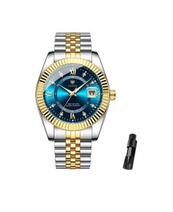Mens Watches Chronograph Stainless Steel Business Dress Quartz Fashion Watch For Men,Waterproof,analog watch,gift for him,men dress wristwatch,Reloj p