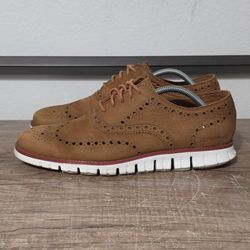 Cole Haan Zerogrand Wingtip Men's Nubuck Leather Oxford Dress Shoes Size 10.5