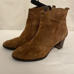 J Crew brown suede zip ankle boots Women’s 10