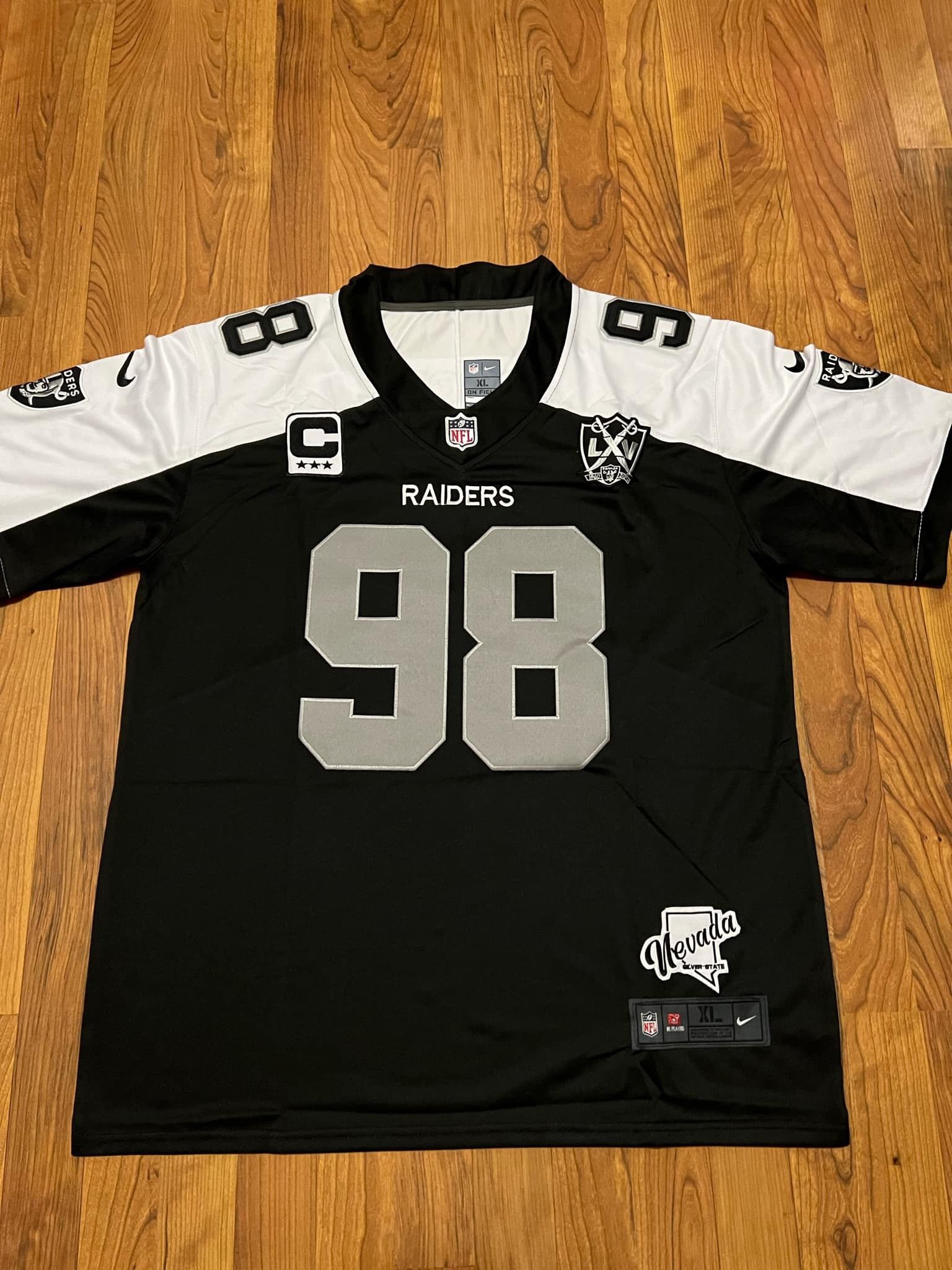 Las Vegas Raiders Custom Black & White Max Crosby Stitched Jerseys