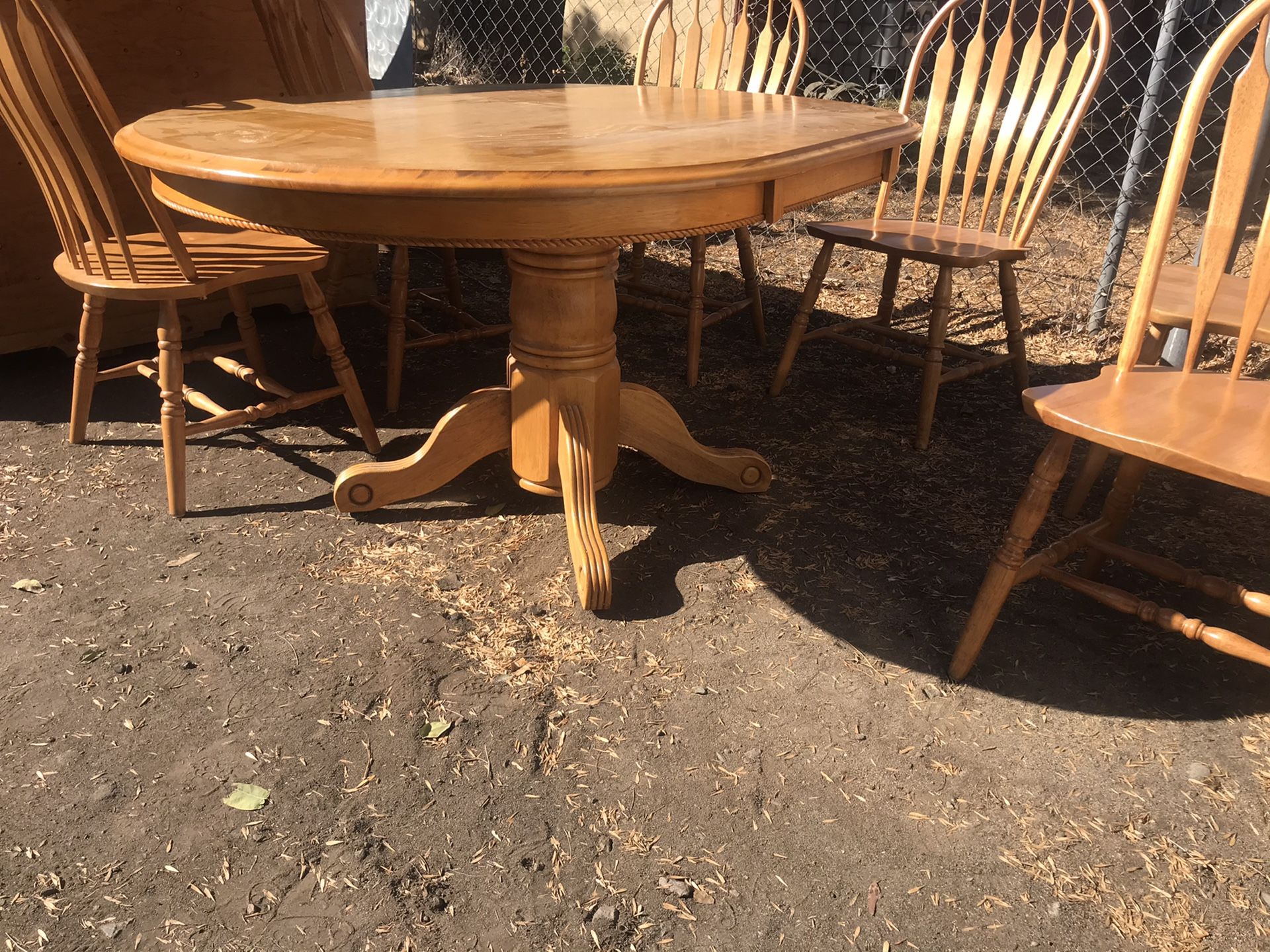 Dining room table with six chairs