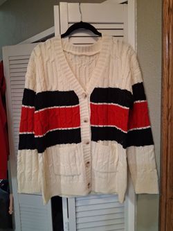Cardigan Striped Button Down Rare Affordable