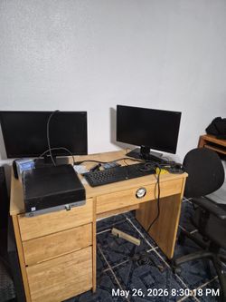 Desk and computer set