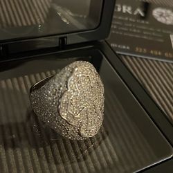 S925 Sterling Silver Moissanite Iced Out Cross Ring