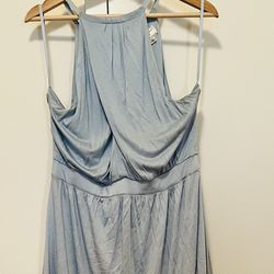 Blue A-line Midi Dress 