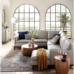 ( BRAND NEW IN BOX) Virton 2-Pc. Leather Chaise Sectional Sofa, Created for Macy's