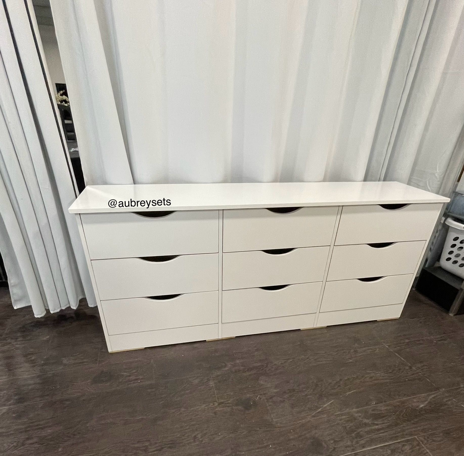 White 9 Drawer Dresser 