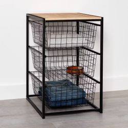 Metal Wire Storage Rack With Baskets