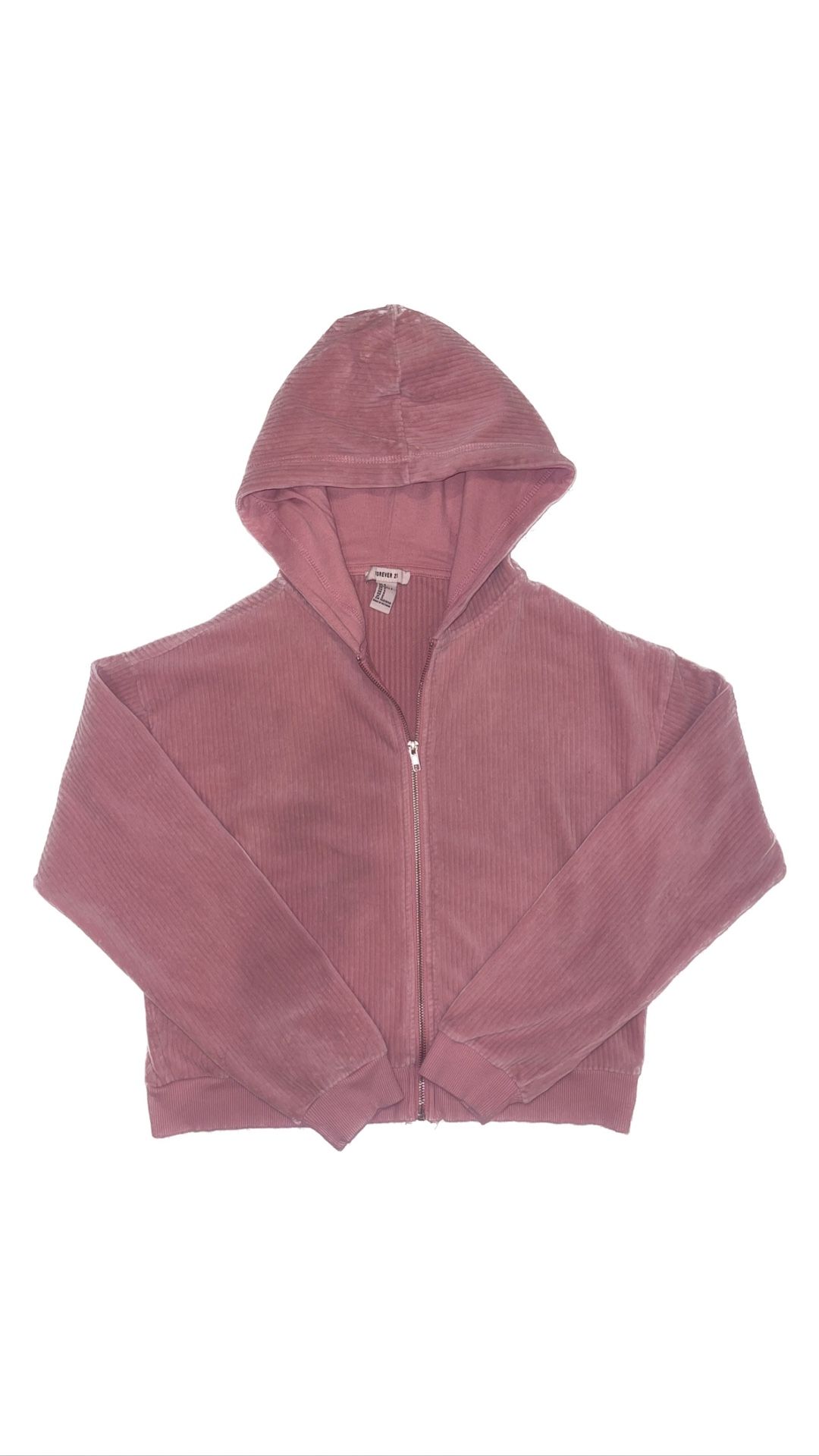 forever 21 pink cropped hoodie size small