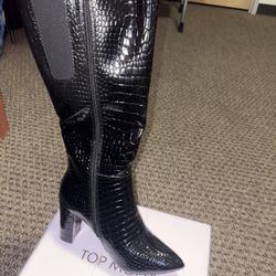 Tanner Knee High Boots - Black