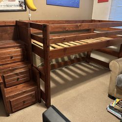 Twin Bed  •  Loft Bed With Stairway
