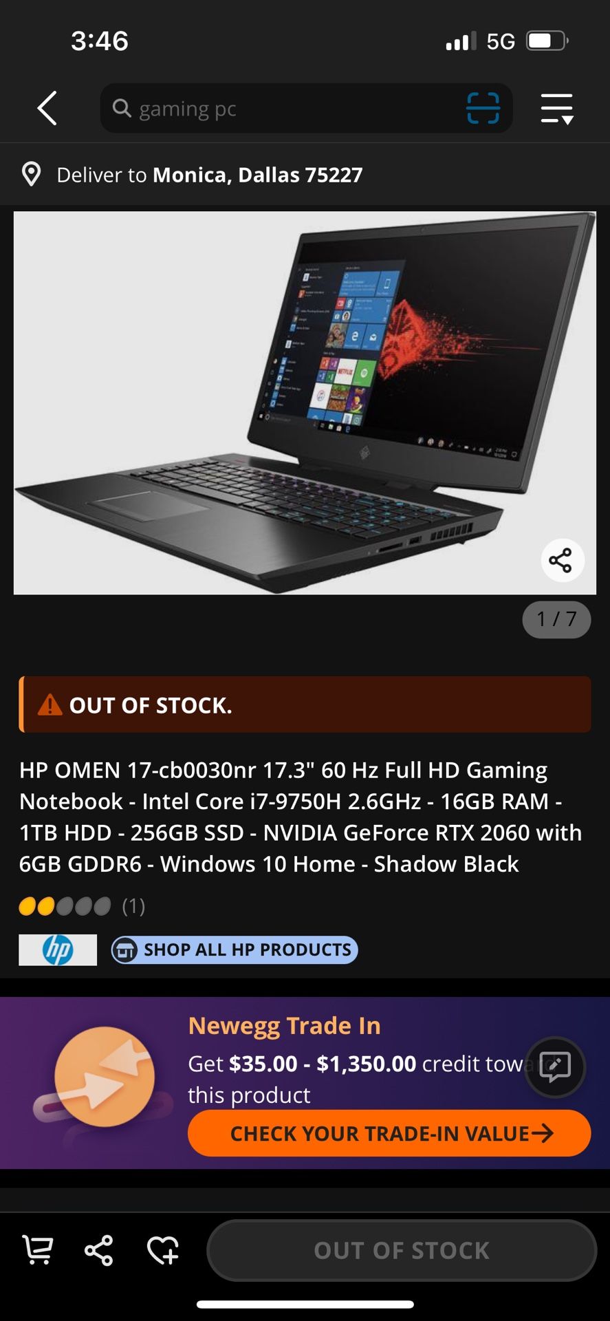 Hp Omen Gaming Laptop  Runs Great