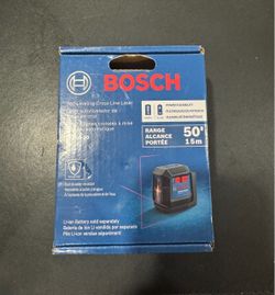 BOSCH 50 ft. Dual Power Battery Red Beam Self-Leveling Cross-Line Laser Level