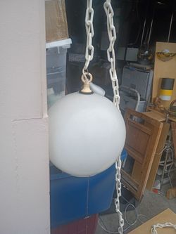 1970's swag lamp white