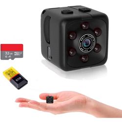 PAISLEYS Mini Camera with 32G Memory Card nowifi Needed Video Recording, Small Dog Camera Cam Baby Monitor Home Security