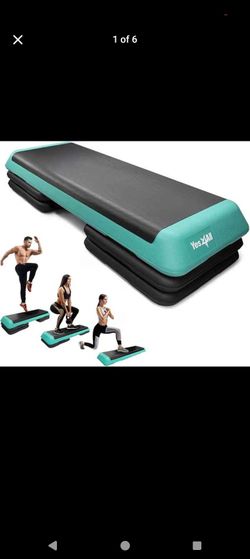 Yes4All Adjustable Workout Aerobic Exercise Step Platform Health Club Size with 4 Adjustable Risers Included and Extra Risers Options